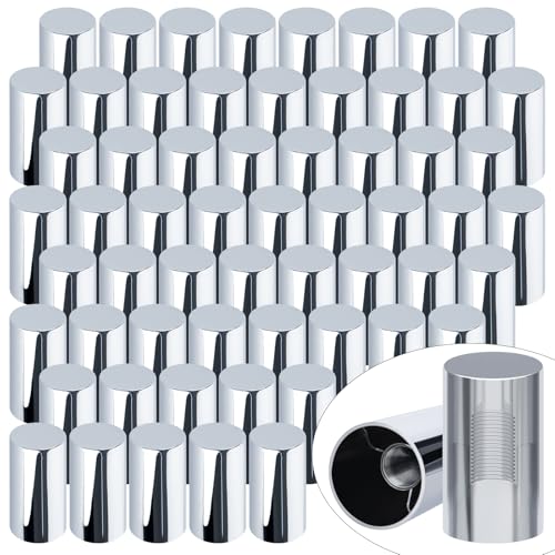 Image of CheeMuii 60 Pcs 33mm Lug Nut Covers Kit Premium ABS Chrome Screw-on Nut Cover Caps Standard Flanged Column Lug Nut Covers for Semi Truck Trailer