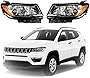 munirater Halogen Factory Style Headlight Assembly Replacement for 2017-2021 Compass Driver Passenger Side Headlamp Headlight Pair