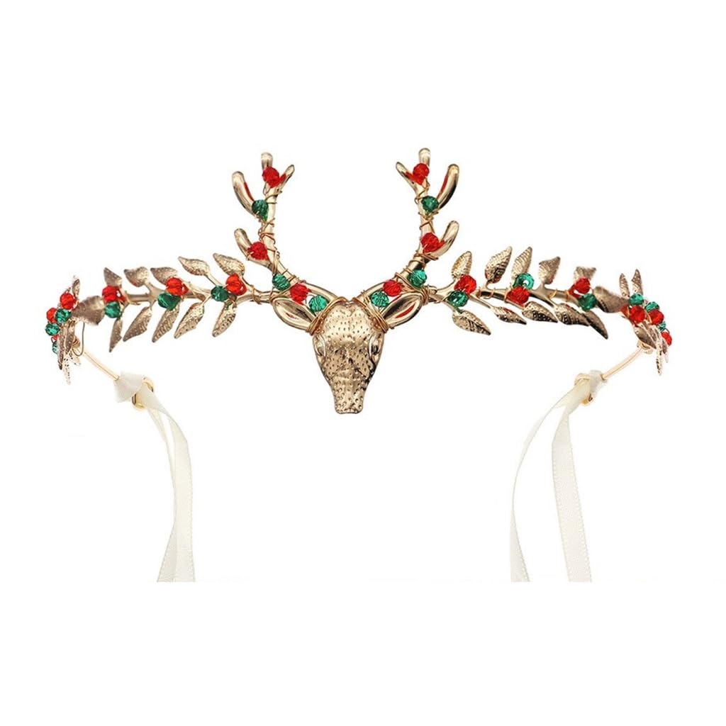 NLAIOUSL Christmas Theme Reindeer Hair Comb Festival Props Hairhoop Seasonal Props Holiday Celebrations Party Gathering Barrette
