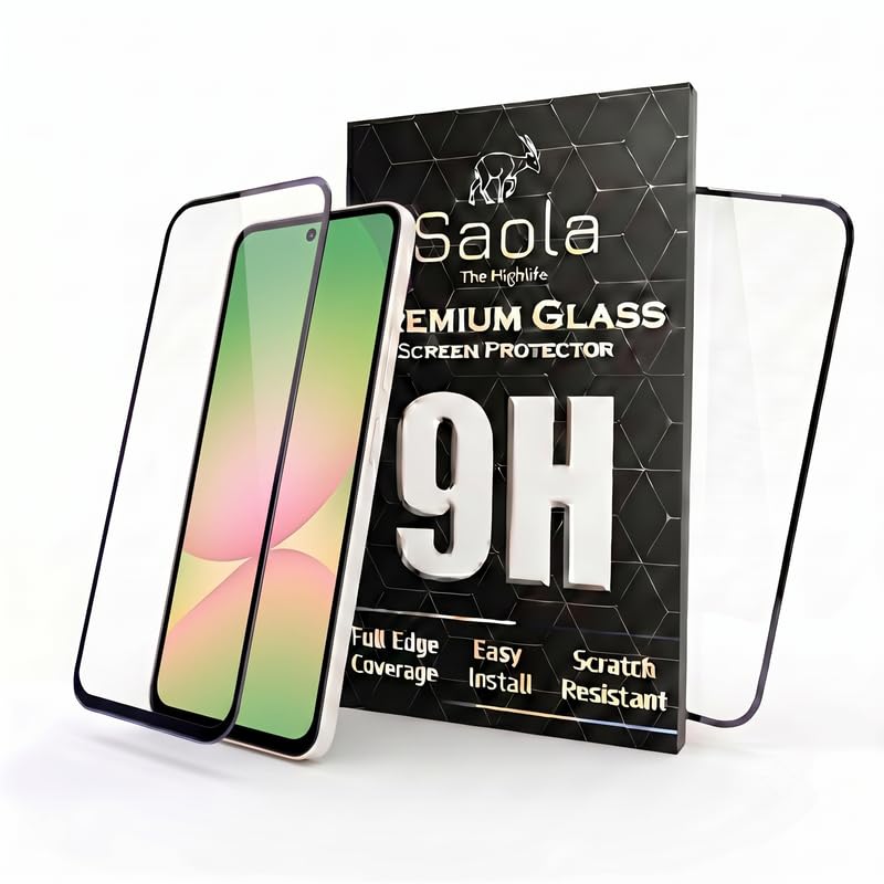 Image of Saola HD+ Oleophobic Tempered Glass For Samsung Galaxy A27 5G (Pack Of 2) with Hassle-less Installation Kit. Full screen Coverage. 6.7 inch