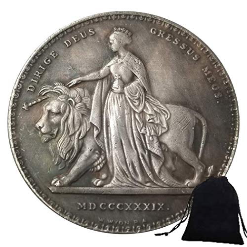 MarshLing 1839 Historic British Old Coins- Europe Coins UK Old Coins World Coins- Uncirculated Nickel Commemorative British Coin UK Coins+ KaiKBax Gift Bag Funny Coin