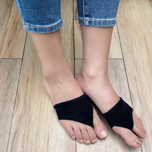 Image of DUNKOING Womens Open Toe Half Socks Peep Toe Topper Sock for Sandal Mule Flip Flop Clogs Forefoot Liner Socks 5-9