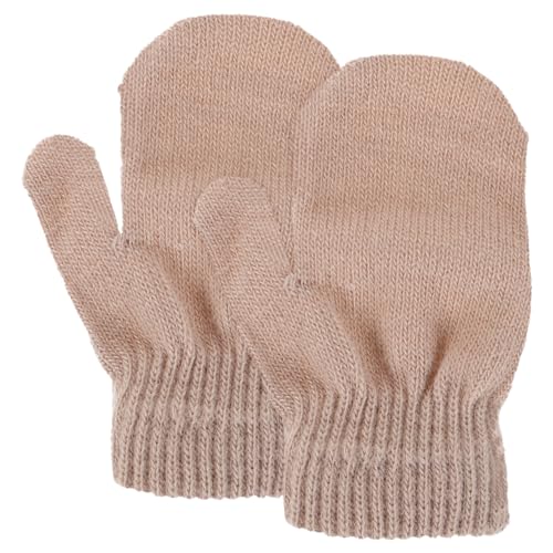 MOLUCKFU Knit Winter Gloves Boys and Girls Gloves Acrylic Fiber Warm Mittens Christmas Gloves for Boys and Girls Baby Mittens for Outdoor Play