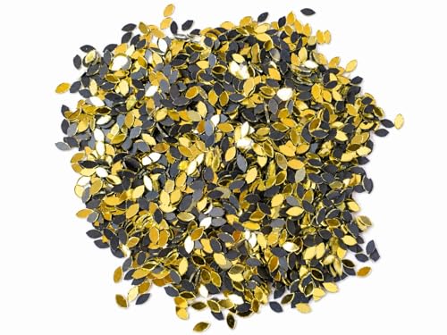 Image of NNJ GROUP 500 Pcs - 500 Pcs - Golden Eye Shape Mirror Kit for Lippan Art and Craft Work, Jewellery Making with Fabric Glue
