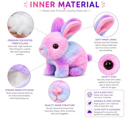 Image of Rabbit Interactive Electronic Pet Plush Bunny Toy with Sounds | Educational Interactive Bunny Rabbit Toy for Baby Kids | Animated Walking Wiggle Ears Twitch Nose Gift for Birthday.