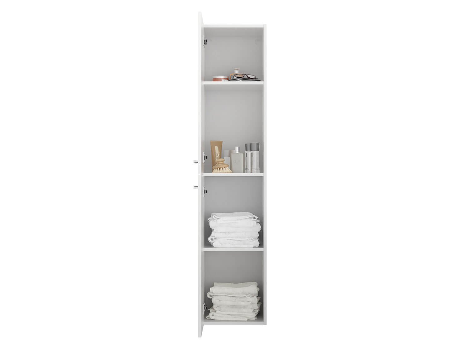 Sieper I Badmöbel Set Libato, Doppelwaschtisch mit Unterschrank 120 x 50 cm, Hochschrank und Badspiegel I Weiß