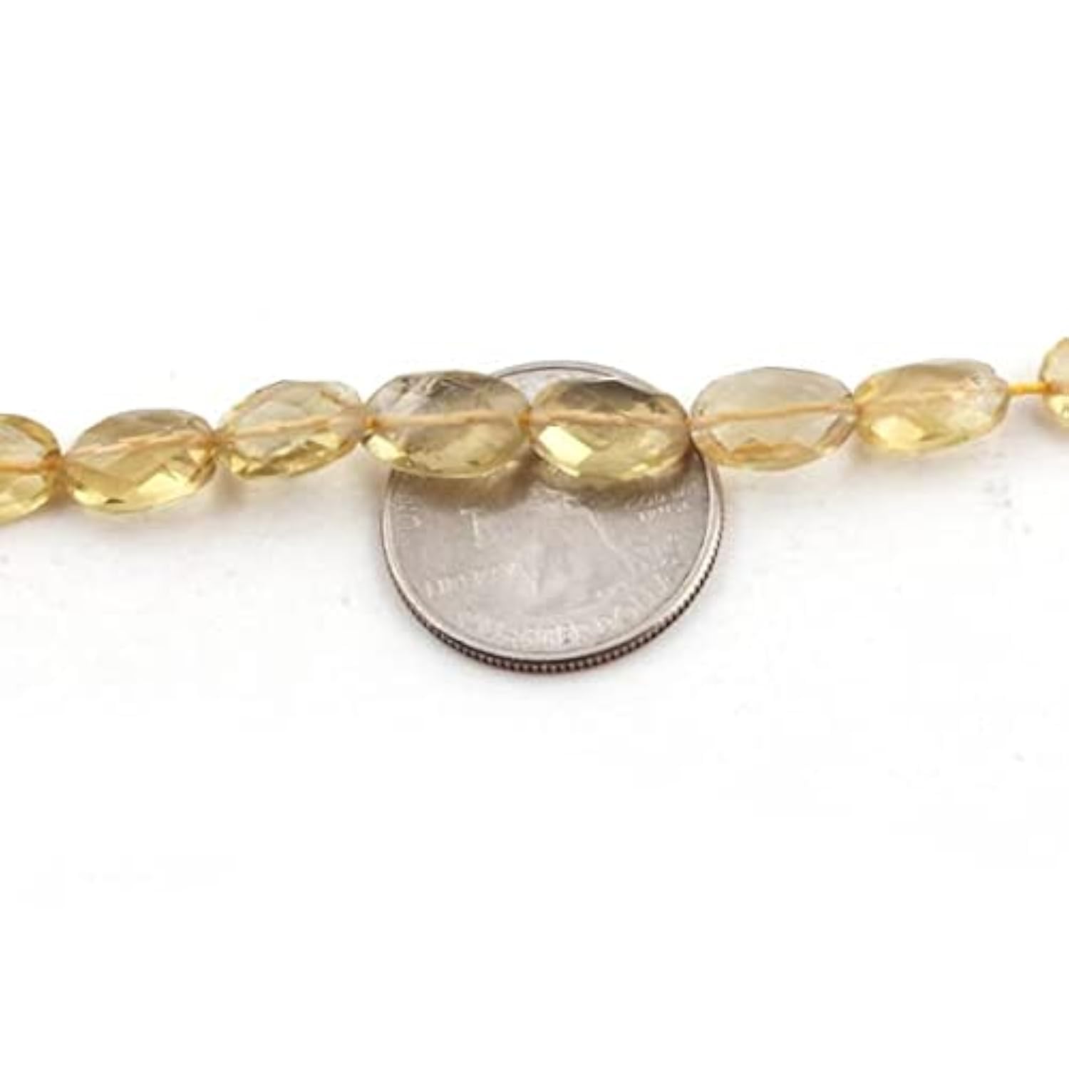 Quartz citron perles ovales facettées 11-15mm LKBEADS pour création de bijoux