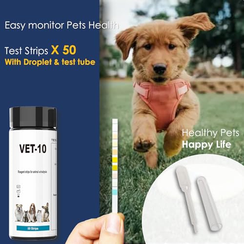 Image of QMARK Urine Test Strips for Cats & Dogs, 50 Count, 10-Parameter UTI Testing Kit with Dropper and Tube