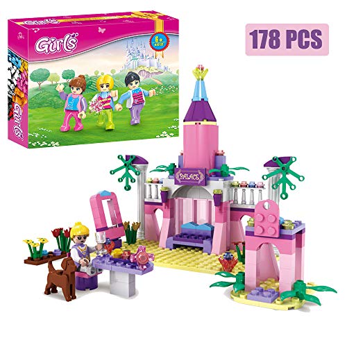 Dream Girls Building Blocks Toys King Prince Princess Pink Palace and Castle Building Sets for Boys and Girls Preschool Educational Toys 178 Pcs 3272
