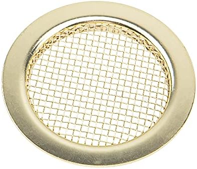1Pcs Yootones Guitar Screened Sound Hole Insert, Speaker Grills Mesh Speaker Compatible with Gutiar, Dobro Resonator Guitar, Cigar Box Guitar (Gold)