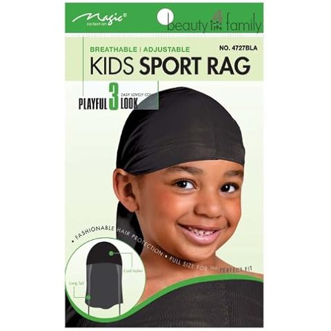 Magic Kids Sports Rag Black Cap Durag Cover