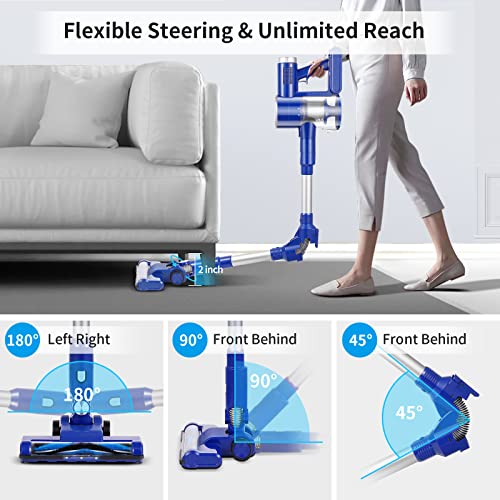 Moolan Cordless Vacuum Cleaner, 330W Portable Cordless Vacuum With 28Kpa Powerful Suction, 45° Bendable Rod, 6 In 1 Rechargeable Stick Vacuum 48Mins Runtime For Home Hardwood Floor Carpet Pet Hair #TOP6