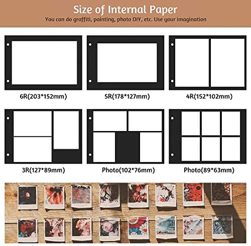 ChuJun DIY Photo Album 30 Cards (1 Red and 29 Black), Baby Photo Keepsake, Scrapbook DIY Photo Album Hand Carved Wooden Baby Footprints Album,Love you Baby Three Thousand times
