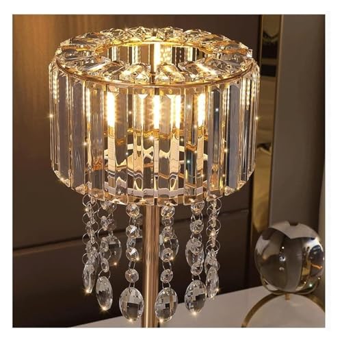 Lampe de table en cristal à commande tactile avec abat-jour chic pour un éclairage ajustable