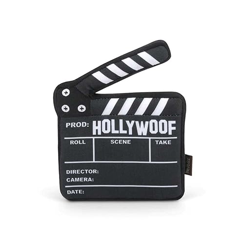 P.L.A.Y. Cute Plush Dog Toys - Hollywoof Cinema, Movie Themed Durable Squeaker Chew Toy, Great for Puppies & Small, Medium, Large Dogs - Machine Washable, Recycled Materials (Doggy Director Board) - Doggy Director Board