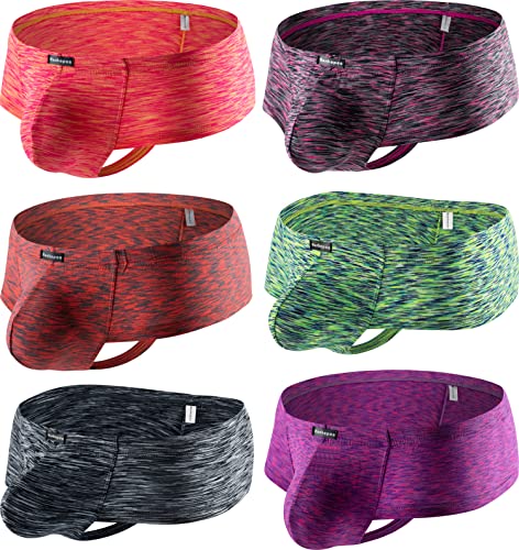 Men's Colorful Cheeky Boxer Briefs Sexy Stretch Low Rise Hipster Quick-dry Mini Cheek Thong Underwear