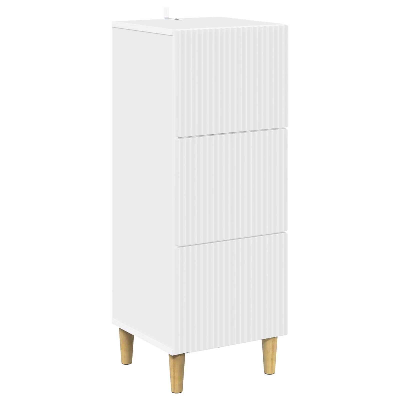 Cabinet De Tiroirs Blanc 33 x 34,5 x 90 cm Bois D'ingénierie
