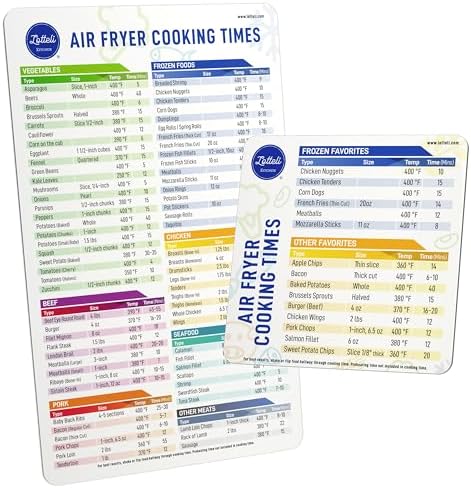 Tiiyee Air Fryer Magnetic Cheat Sheet - Quick Reference Cooking Guide With Time & Temp Chart For Beginners (2 Sheets) - View #3