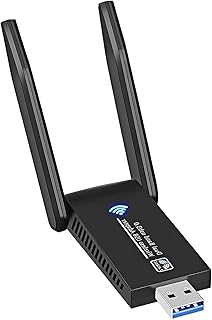 MOSOY USB WiFi Wireless Adapter for PC Laptop 1300Mbps, ,USB 3.0 Dongle 802.11AC with 2.4GHz/5GHz Dual Band 5dBi High Gain Antenna, Network M-ac OS 10.15 Windows 10/8.1/8/7/ XP