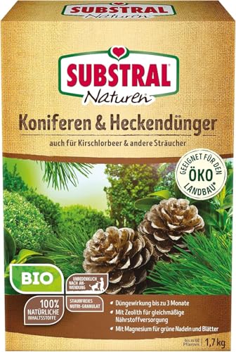Substral Naturen Bio Koniferen - und Heckendünger Organisch - mineralischer Volldünger für Nadelgehölze und Hecken 1 7kg