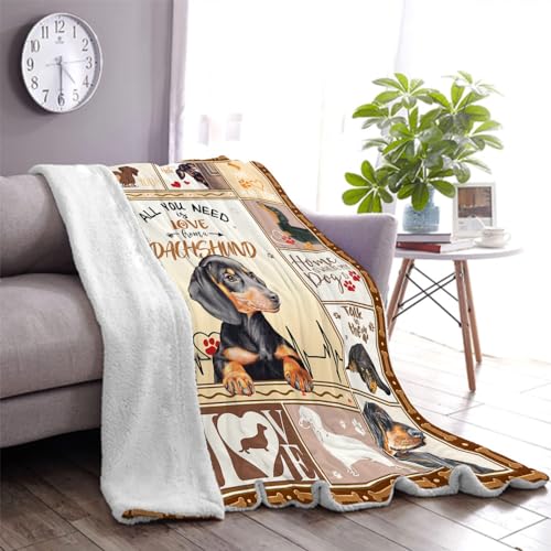 Juirnost Dackel-Geschenke, Daschund-Geschenke für Frauen, Weiner-Hundegeschenke für Frauen, Dackeldecke, Dackel-Geschenke, Hundeliebhaber, Geschenke für Frauen, Decke für Sofa, 127x152.4 cm