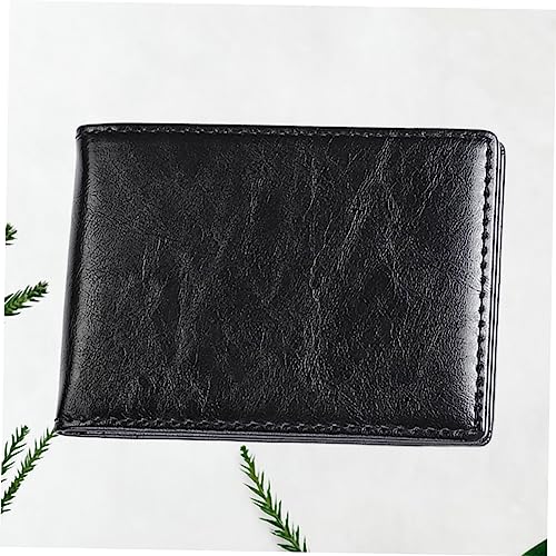 Elegant Black Simple Wallet Motor Vehicle Driver's License Holder Sturdy Leather Case Pockets2