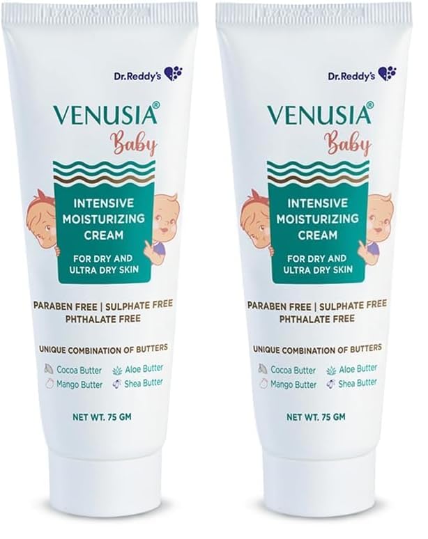 Dr. Reddy's Baby Intensive Moisturizing Cream | Safe, Hydrating and Gentle | Goodness of Shea, Aloe, Cocoa and Mango Butters | Soothes Baby Skin | 75g (Pack of 2)-image-49