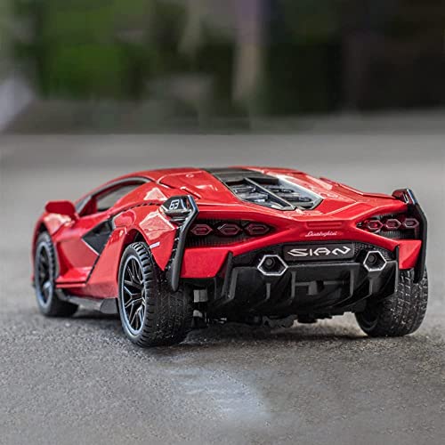 Image of Alloy Car Model Diecasts Metal Toy with Sound /Light /Pull-Back Off-Road Vehicles Car Model Collection Kids Toys Gift Multicolor Pack of 1 (Lambo RED)