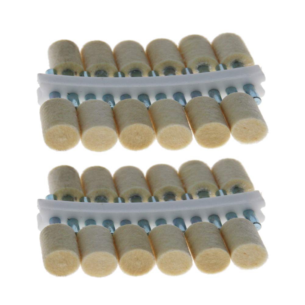 Utoolmart 8mm Wool Felt Mounted Points Cylinder Polishing Bits Burrs Buffing Wheels Grinding Head with 1/8" Shank 24 Pcs