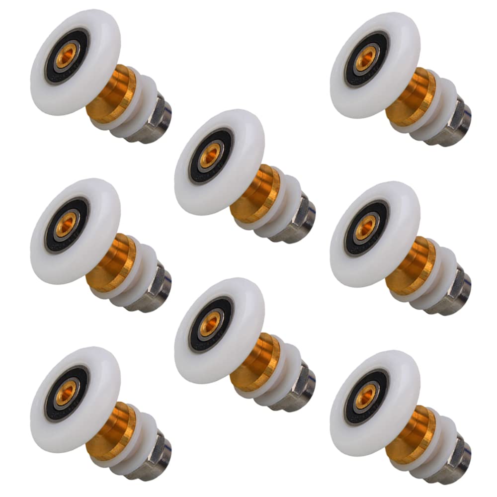 Set De 4 Rodillos Deslizantes Para Puerta De Ducha – De Acero Inoxidable Y Plástico, Diámetro 25 Mm, Fácil Instalación
