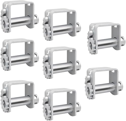 Mytee Products Paquete de 8 cabrestantes deslizantes dobles en L para pista doble L  5500 libras WLL de perfil estándar chapado en zinc deslizante