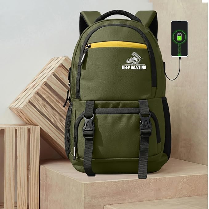 Image of Large 40L Laptop Backpack For Men & Women With Bottle Pocket | Padded Shoulder Straps, Multi Compartments | Travel & College Bag | Water-Repellent,
