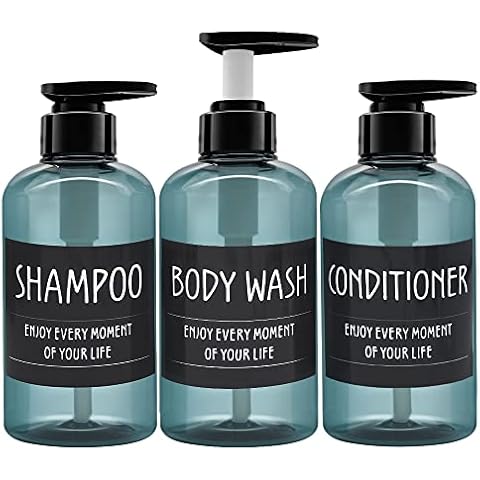 Pack of 3 300ml Shampoo Bottle Pump Dispenser Cover