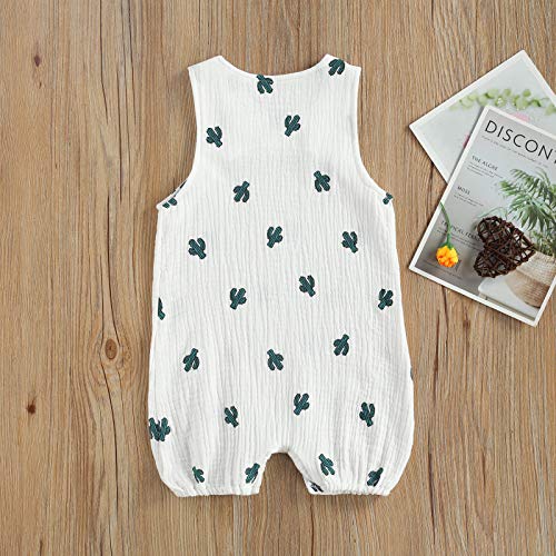 MoZiKQin Infant Baby Girl Boy Cotton Linen Romper Sleeveless Cute Print Bodysuit Jumpsuit Playsuit Summer Outfit Clothes4