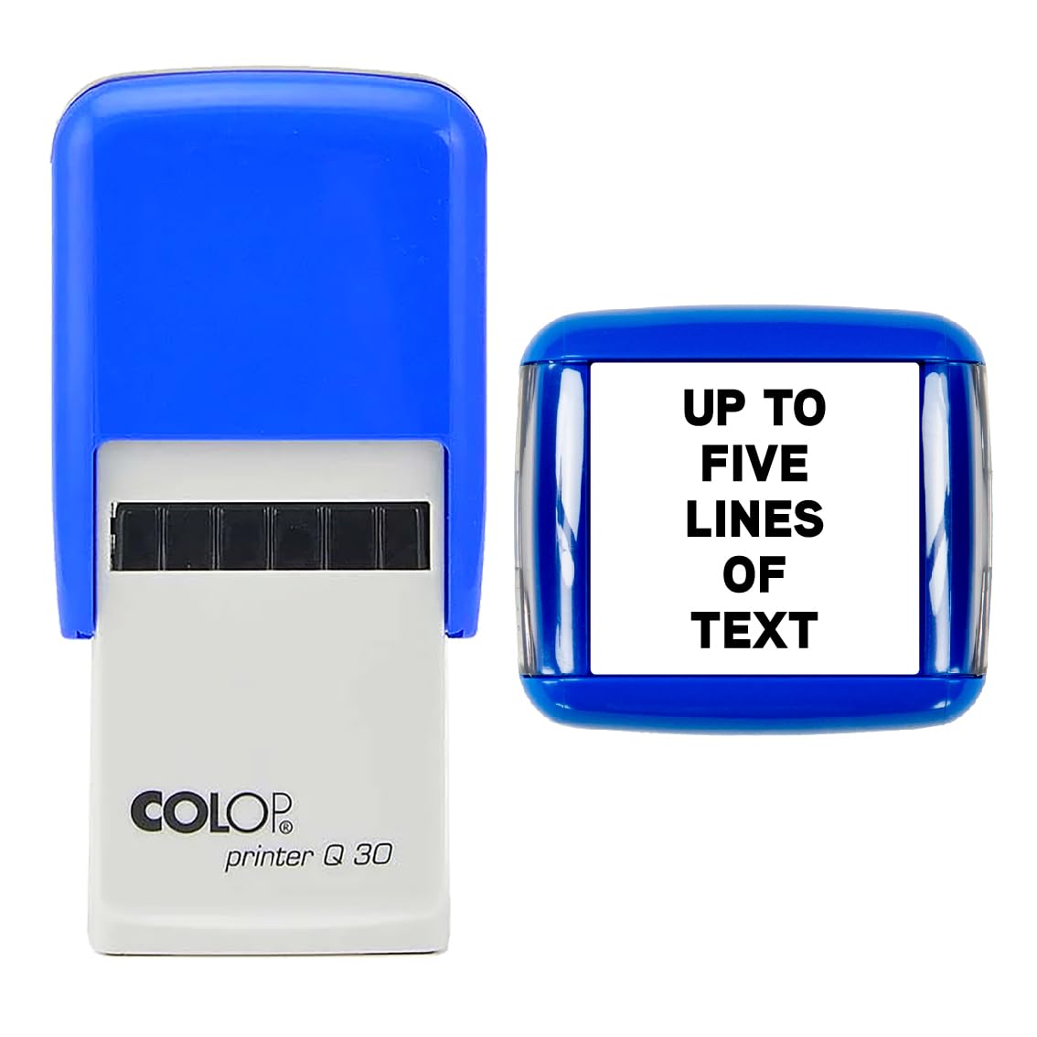 Obsesso Black 30Mm Square - Premium Personalised Custom Made Self-Inking Business Company Address Rubber Ink Stamp (Five Lines Of Text)