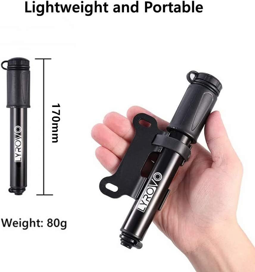 Lyrovo Aluminium Pump for Cycle, Bicycle, Car, Football and Balloon Foot Pump Tire Inflator 17 x 3 x 3 cm, Black 6 51MzrDC6S2L