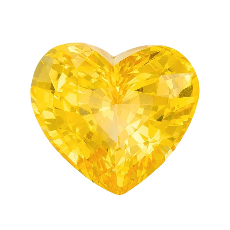1 pièce de saphir jaune naturel 5 x 5 mm en forme de cœur à facettes pour la fabrication de bijoux. (bricolage, bague, pendentif, collier) |GH_NAT_11830, 5x5mm, Gemme, Saphir jaune