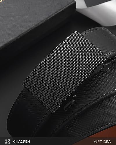 Image of CHAOREN Leather Ratchet Belt for men 1 3 /8 inch for Dress Pants - Micro Adjustable Belt Fit Everywhere