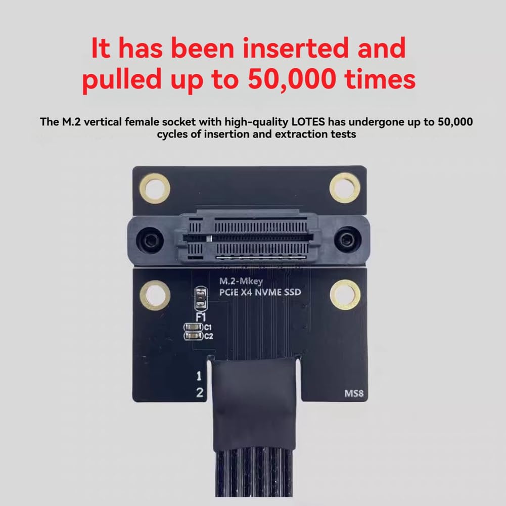 M. 2 M-EKY szybki kabel przedłużający do PCIe 4.0 M. 2 NVMe SSD posrebrzany drut projekt M. 2 gniazdo pionowe 15 cm