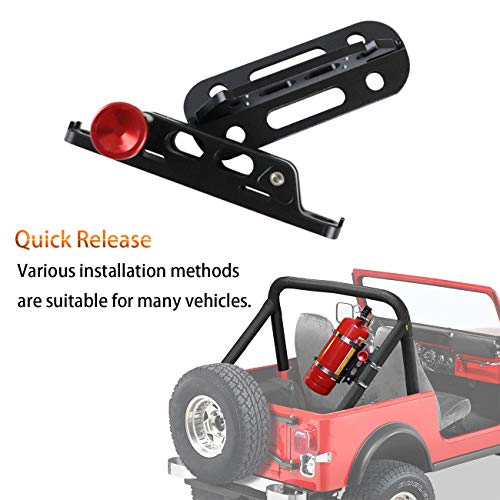 MFC New Multi-purpose Aluminum Adjustable Fire Extinguisher Holder Mount with 8 Clamps(4 pcs extra adjustable rings for spare using) Fit for Jeep Wrangler UTV Polaris RZR Ranger