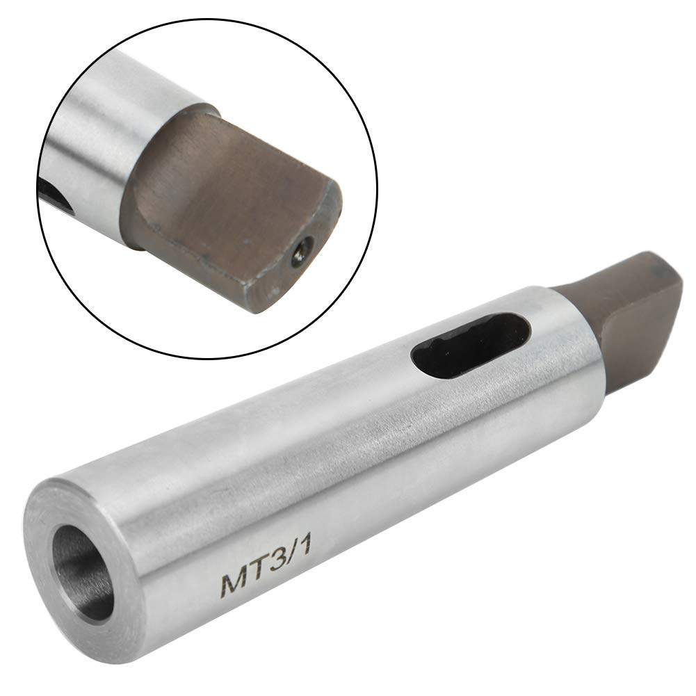 Taper Reducing Adapter Drill Sleeve Silver High Hardness Wear MT3 to MT1 for Workshop
