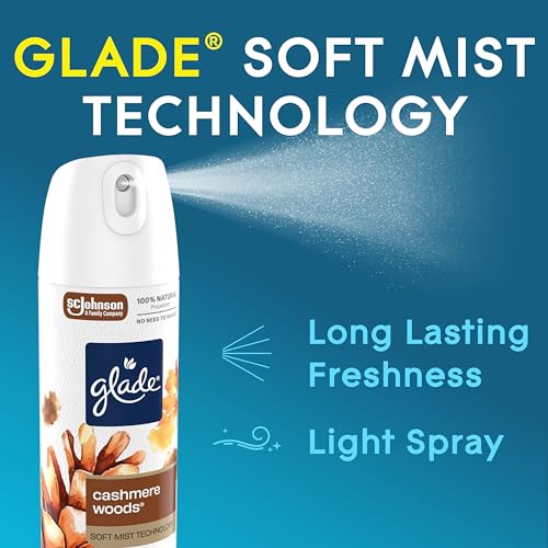 Glade Air Freshener Room Spray, Cashmere Woods Scent, Odor Fighting to Deliver Long Lasting Freshness, 7.3 Oz, 6 Count - image 3