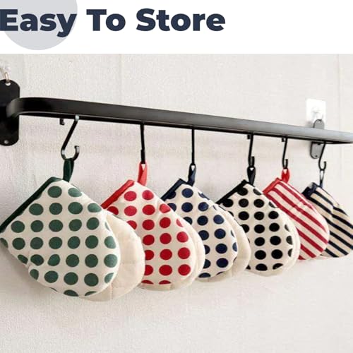 1 Paar Mini-Ofenhandschuhe, hohe hitzebeständige Ofenhandschuhe, kurze Ofenhandschuhe mit Aufhängeschlaufe zum Grillen, Backen… – Ansicht 6