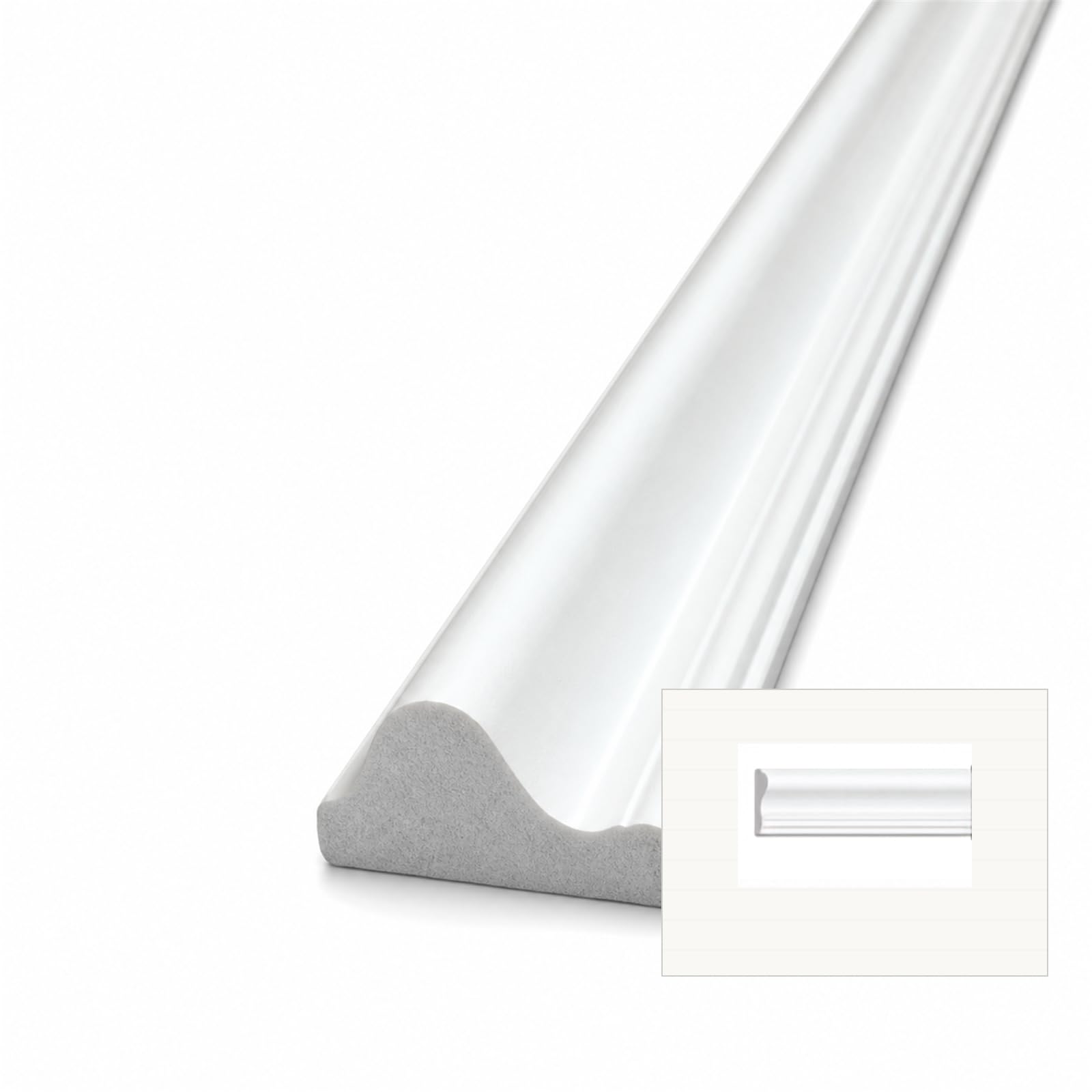 DECOVISION Wall Moulding 6Pcs - Destan Paintable, 2.5cm x 240cm, Straight Cut