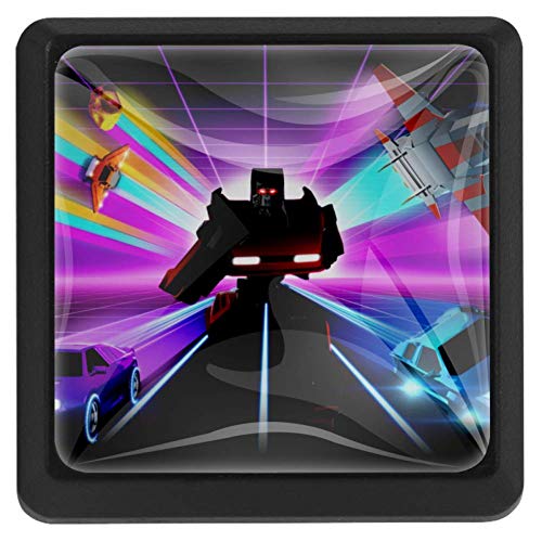 Xingruyun Neon Car (4) Pomelli Maniglia per cassetto 3 Pezzi con Viti in Acciaio Inossidabile Home Decor Crystal 3D Display per cassetti mobili 37x25x17mm