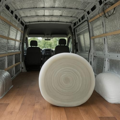 MHG Textiles Campervan Insulation Roll - 8M x 370mm x 50mm - Non-Itch Polyester Thermal Van Lining - Moisture Resistant Easy DIY Install Energy Efficient Insulation for Campervans