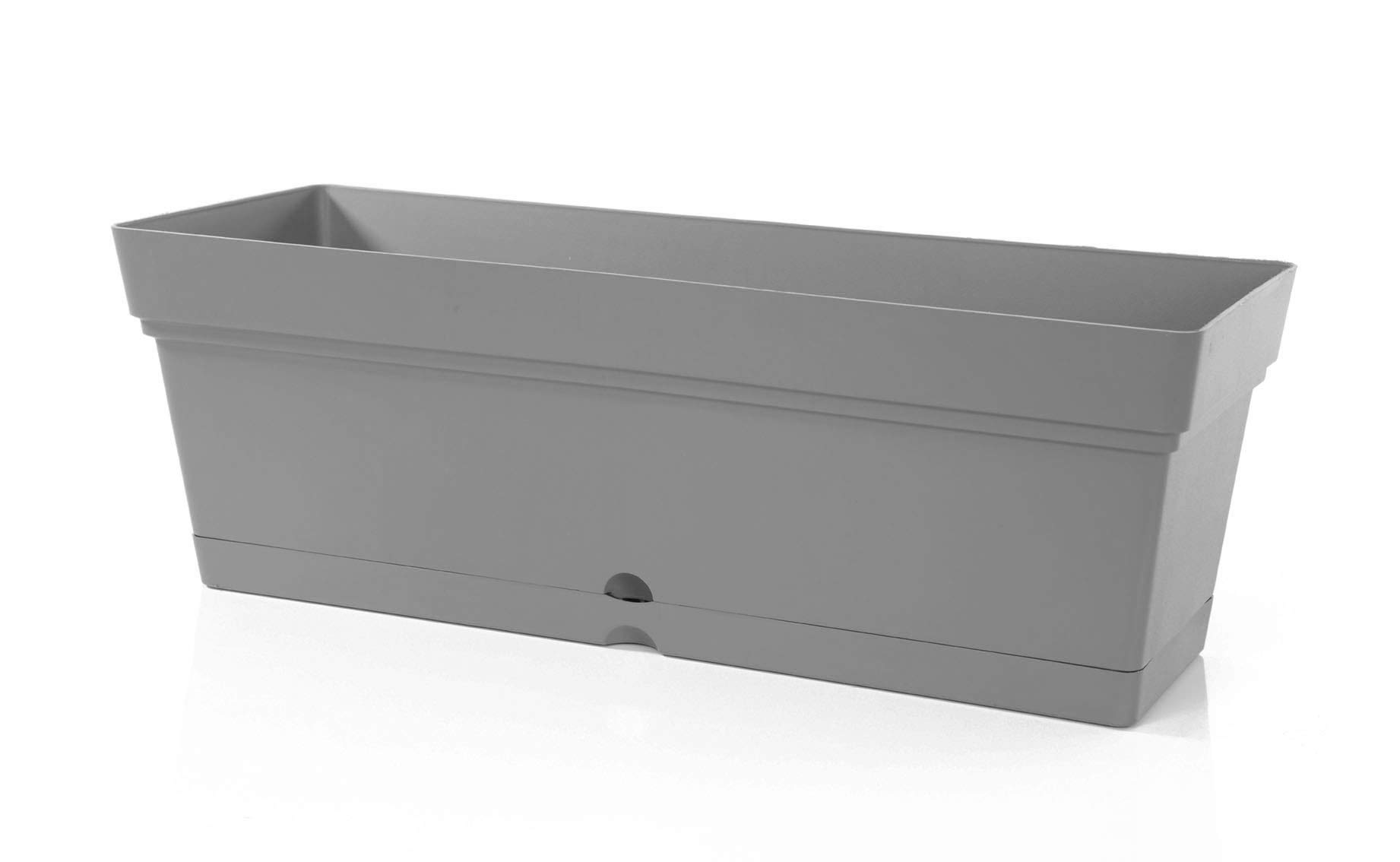 Mintra Home Window Box Planter, Rectangular, Colorful, Flower Pot, Garden Pot, (19inW x 6.75H) - Grey