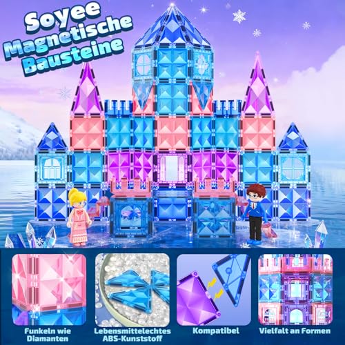 102 Magnetische Bausteine mit 2 Puppen 2 Treppen Magnetbausteine ab 3 Jahre – Ansicht 3