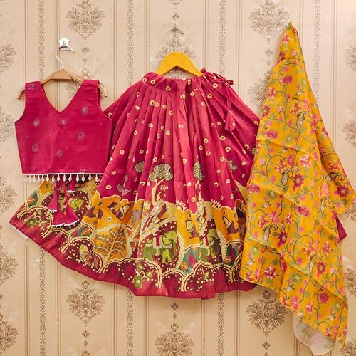 Image of Girls Simar Soft Silk New Traditional Printed Readymade Lehenga Choli -Ethnic Wear Wedding Outfits (Suitable For Girls 2 To 8 Year)