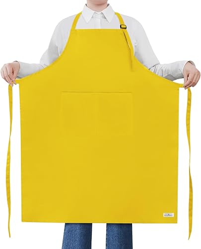 Miniatura 7 de ROTANET Delantal extra grande para hombres, delantal ajustable con bolsillo para cocina, delantal de cocina para mujeres, chef, resistente al agua y